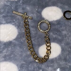 Gold Chain Bracelet with Crystal Accents